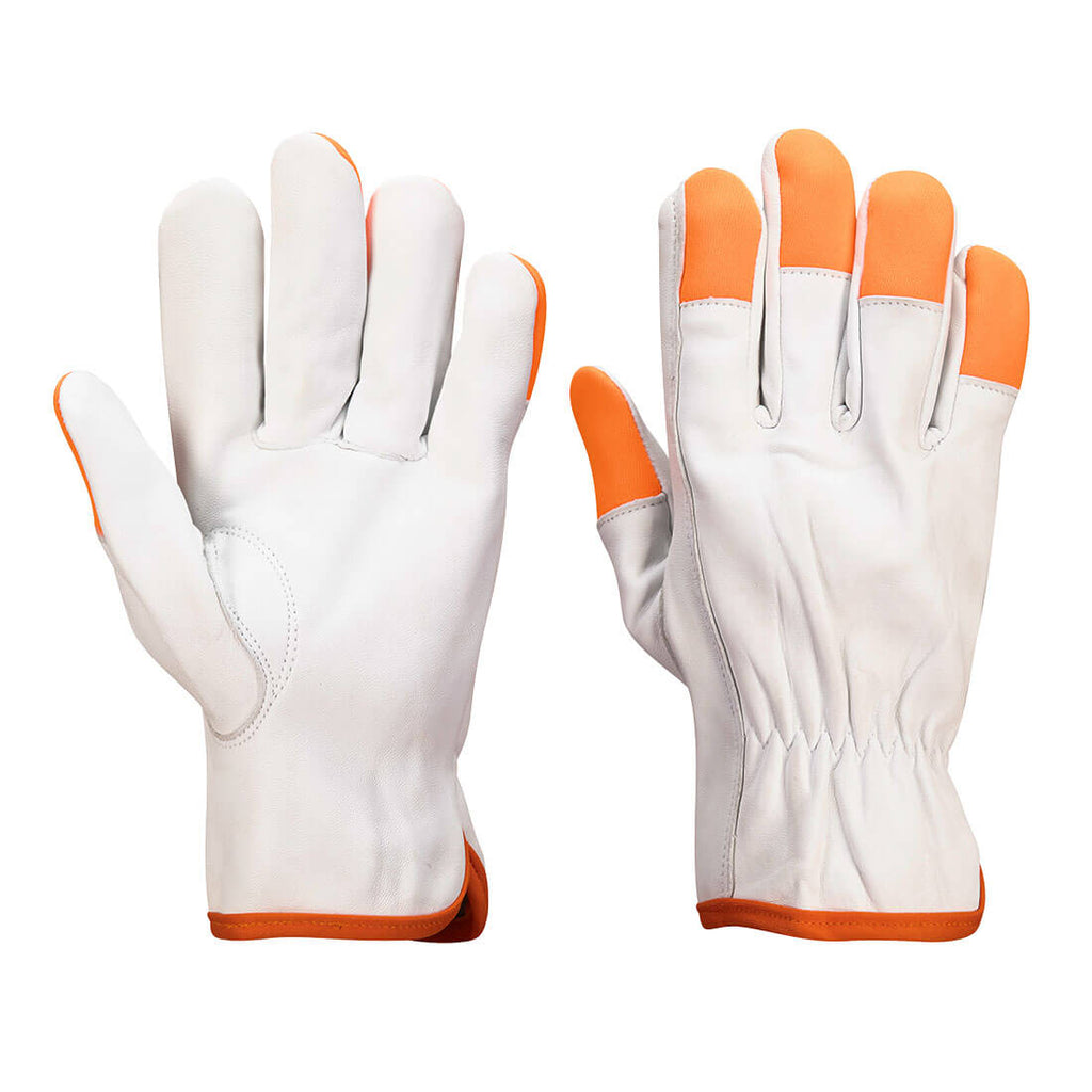 Leather Driver 100 Goat Orange Tip Gloves (12pk)